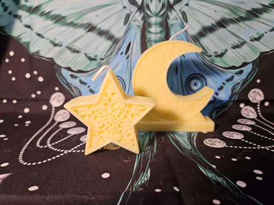 Star and Moon Paraffin Candle Set – Celestial Glow for Any Space