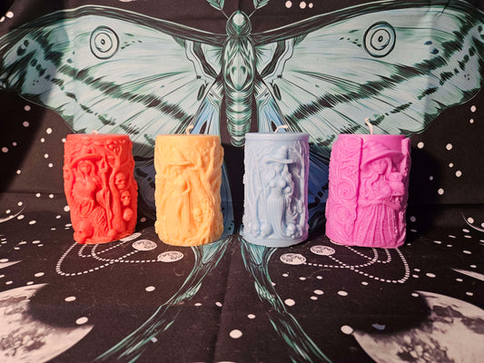 Witches in the Forest Pillar Paraffin Candle Set – Enchanting Magic of the Woodland Realm